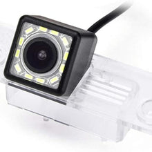 eHANGO Car Rear View Camera with 4 Pin to RCA Cable Bracket License Plate Lights Housing Mount for Ford Mondeo/Ford Fusion/Ford Fiesta/Ford Classic/Ford Ikon/Ford Flex (12 LED Angle)