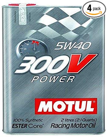 Motul 300V Power 5W40 Racing Motor Oil 2 Liter Can (Pack of 4)