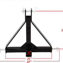 ECOTRIC 3 Point 2" Receiver Trailer Hitch Category 1 Tractor Tow Hitch Drawbar Adapter with One Year Warranty