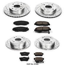 Power Stop K1240 Front and Rear Z23 Carbon Fiber Brake Pads with Drilled & Slotted Brake Rotors Kit