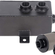 LSAILON Billet Aluminium Racing 1L Engine Oil Catch Can Drain Tap Black Fit for Acura/Honda