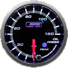 Prosports Performance Reliable 52mm Premium Oil Pressure Gauge, Amber and White