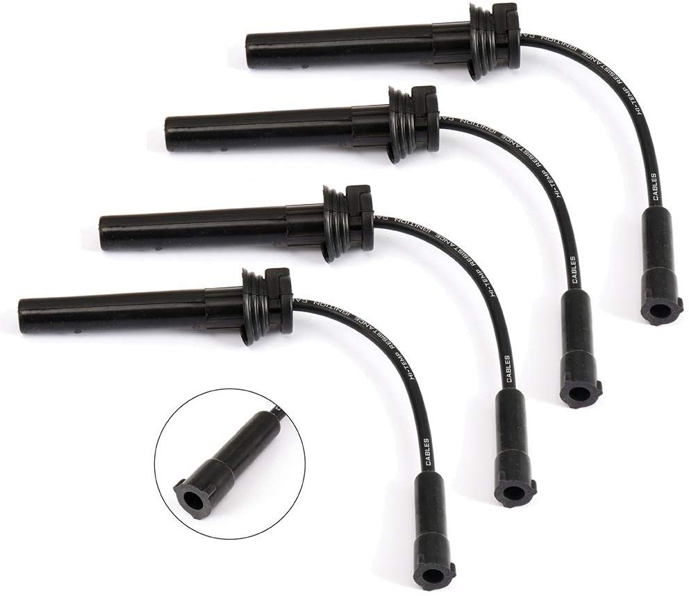 TUPARTS Pack of 4 Ignition Wire Sets Compatible with Chrysler PT Cruiser/Sebring/Voyager Dodge Caravan/Stratus 2001-2010