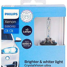 Philips 85122CVS2 D2S CrystalVision ultra Authentic Xenon HID Headlight Bulb, 2 Pack