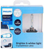 Philips 85122CVS2 D2S CrystalVision ultra Authentic Xenon HID Headlight Bulb, 2 Pack