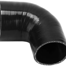 KIMISS Water Cooling Pipe, 2.5in-3in 90° Universal Silicone Engine Cooling Tank Water Connector Pipe