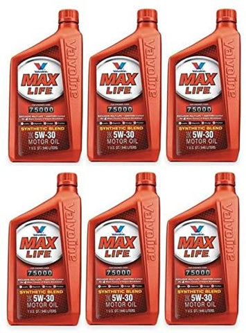 Valvoline Oil VV1556 Maxlife Motor Oil, High-Mileage, SAE 5W30, 1-Qt., Must Purchase In Quantities of 6 - Quantity 6