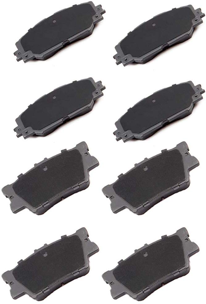LSAILON Ceramic Brake Pads 8 Pcs Brake Kits Fit for 2010-2012 Lexus HS250h 2006-2013 Toyota RAV4