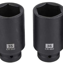 Hub Nut Hex Socket Set,Deep Spindle Axle Nut Impact Socket Set, Drive Deep Impact Socket Set, 29mm 30mm 31mm 32mm 33mm 34mm 35mm 36mm 38mm with 1/2-Inch Drive - 9Pcs Socket Set