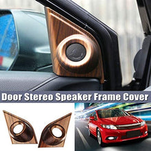 For Honda CRV CR-V 2017 2018 2019 2020 Peach Wood Grain Door Stereo Speaker Frame Cover One set(2Pcs)