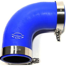 LTI Universal 102mm 4-Ply Reinforced High Performance 4" ID 90 Degree Elbow Silicone Hose Coupler With T Bolt Clamp T304 Stainless Steel (4" BLUE)