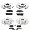 Power Stop K5858 Front and Rear Z23 Carbon Fiber Brake Pads with Drilled & Slotted Brake Rotors Kit