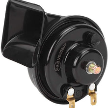 Acouto Waterproof Auto Horn 12V,Universal Car Horn 12V 105dB Truck Dynamic Speaker Monophonic Snail Black Waterproof