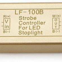 iJDMTOY (1) 12V LF-100B LED Brake Stop Light Continuously Pulsing Strobe Flash Module Controller Box For Car Motorcycle, etc