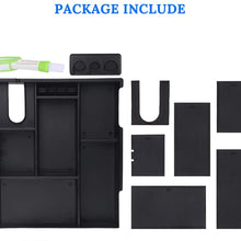 VANJING Center Console Organizer Compatible for 2014 2015 2016 2017 2018 2019 2020 Toyota Tundra Accessories ABS Black Materials Tray Armrest Secondary Storage Box with A Cleaner Brush