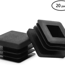 1 Inch Square Tube End Cap,Motoparty Plugs for Square Tubing 1x1 Inch Chair Glide (20)