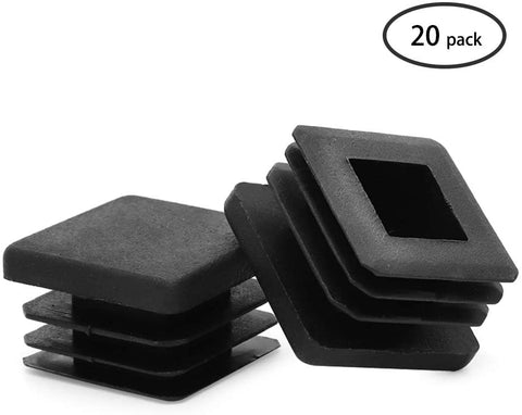 1 Inch Square Tube End Cap,Motoparty Plugs for Square Tubing 1x1 Inch Chair Glide (20)