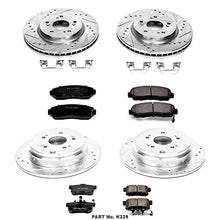 Power Stop K229 Front and Rear Z23 Carbon Fiber Brake Pads with Drilled & Slotted Brake Rotors Kit