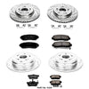 Power Stop K229 Front and Rear Z23 Carbon Fiber Brake Pads with Drilled & Slotted Brake Rotors Kit