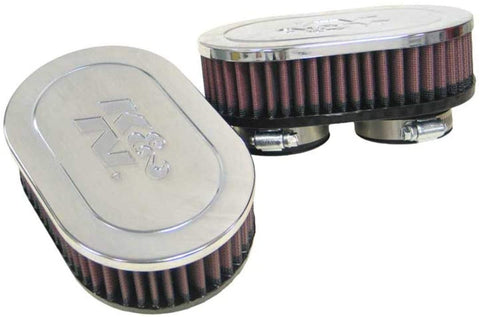 K&N Universal Clamp-On Air Filter: High Performance, Premium, Washable, Replacement Engine Filter: Flange Diameter: 2.125 In, Filter Height: 2 In, Flange Length: 0.625 In, Shape: Oval, RC-2282