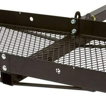 48" Black Powder-Coated Steel Folding Cargo Carrier Hitch Mount Utility Tray Rack, Hitch-Mounted Cargo Trays, 500 lbs Capacity, 1.6 Cubic Feet Volume(for 2" Class III/IV hitch receivers only)