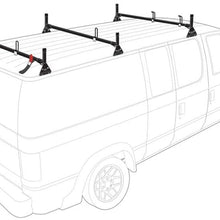 Vantech Steel H1 Rack 2 Bar System for a Ford Econoline 1992-On Black