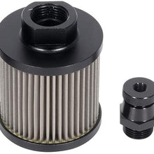 AUTOMUTO Universal Aluminum Racing Oil Catch Can Drain Tap Kit Turbo Reservoir Billet Round 1L Black Oil Catch Tank Fit for Acura/Honda