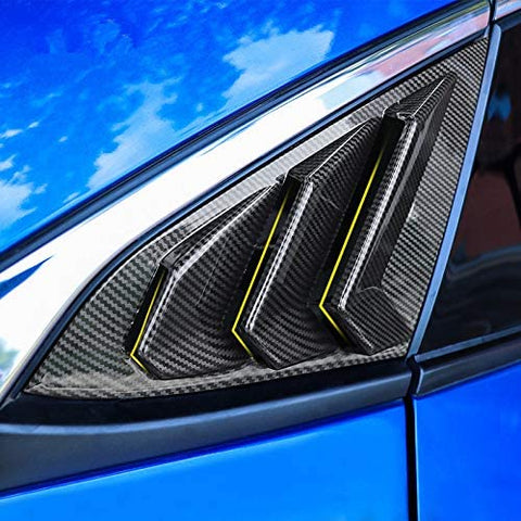 2X Sport Style Carbon Fiber Print Quarter Window Scoops Louvers for Honda Civic Sedan 2016 2017 2018 2019 2020