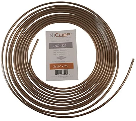 NiCopp Nickel/Copper Brake Line Tubing Coil, 3/16 x 25'