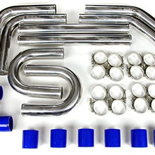 Rev9Power Rev9_IP-225-BLUE; Universal Aluminum Intercooler Pipe Kit(2.25 blue)