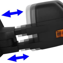 Black Left+Right Side Power Heated LED Turn Signal+Puddle Light Towing Mirrors Replacement for Ford F-150 Pickup 04-14