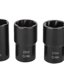 5Pcs Twist Socket Set Locking Wheel Nut Bolt Stud Extractor Removers 17mm 19mm 21mm 22mm Socket
