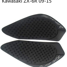 Redcolourful Anti Slip Oil Box Pad Sticker Knee Grip Traction Side Decal for Kawa-saki NIN-JA ZX-6R 09-15 Black for Auto Accessory