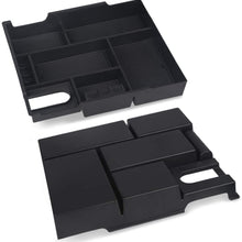 VANJING Center Console Organizer Compatible for 2014 2015 2016 2017 2018 2019 2020 Toyota Tundra Accessories ABS Black Materials Tray Armrest Secondary Storage Box with A Cleaner Brush