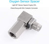 90 Degree O2 Oxygen Sensor Socket Real Mini Catalytic Converter With CEL Check Engine Light Bungs，Stainless Steel