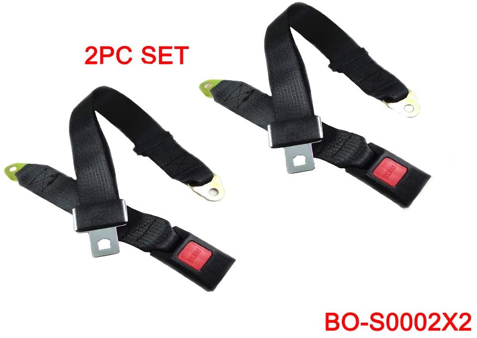 (Set of 2) 2 Point Adjustable Single Seat Safety Belt Harness for Go Kart ATV UTV Buggie Quad Sunl Taotao Roketa