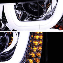 Carpartsinnovate For Chevy 14-15 Silverado 1500 Clear Halo Projector Headlights+LED Signal Lamps