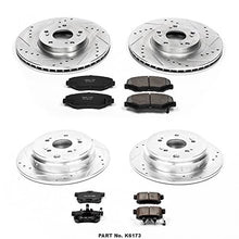 Power Stop K6173 Front and Rear Z23 Carbon Fiber Brake Pads with Drilled & Slotted Brake Rotors Kit