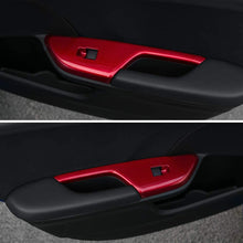 CKE Civic ABS Armrest Window Rise Lift Down Control Switch Door Lock Panel Cover Trim for 10th Gen Honda Civic 2019 2018 2017 2016 - Red
