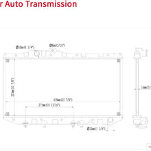 JUDE 16mm Core Automatic Transmission(AT) Aluminum/Plastic Radiator for 1987-1991 Toyota Camry 2.0L L4 with Oil Cooler U870 1 Year Warranty