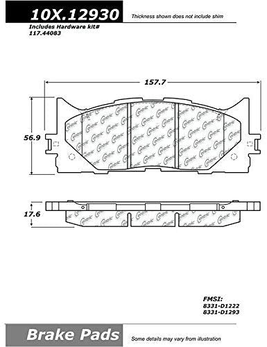 Centric (105.12930) Posi Quiet Brake Pad, Ceramic