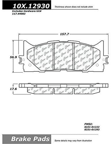 Centric (105.12930) Posi Quiet Brake Pad, Ceramic