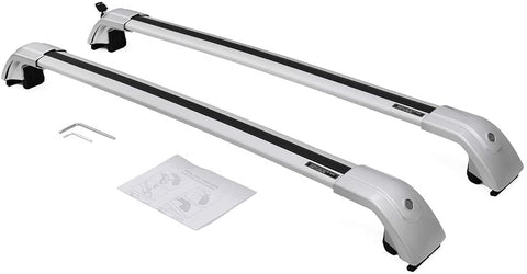2 Pieces Cross Bars Fit for Audi Q7 2009 2010 2011 2012 2013 2014 2015 SilverCargo Baggage Luggage Roof Rack Crossbars