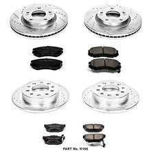 Power Stop K166 Front and Rear Z23 Carbon Fiber Brake Pads with Drilled & Slotted Brake Rotors Kit