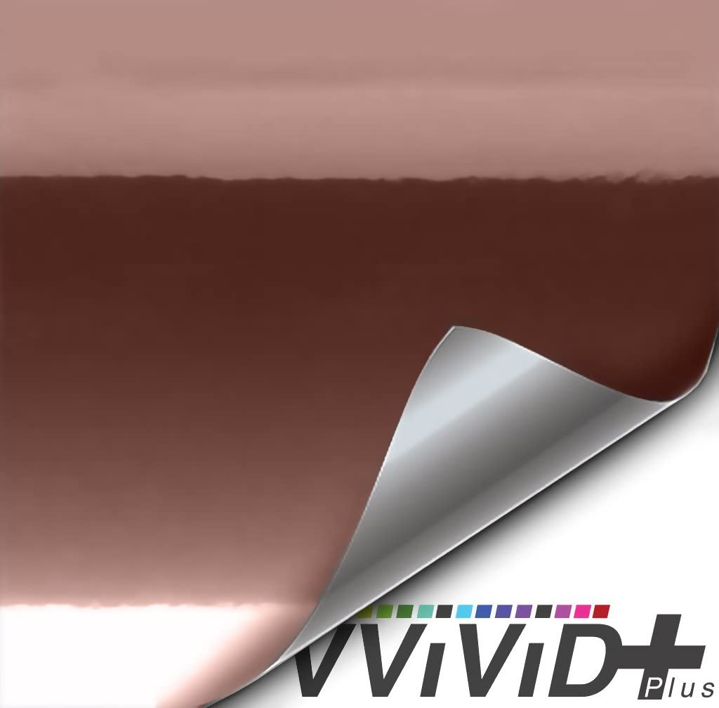 VViViD+ Rose Gold Conform Mirror Finish Chrome Vinyl Wrap Roll (1ft x 5ft)