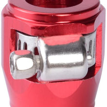 Oil Fuel Hose Clamp End Finisher HEX Finishers Aluminum Hose Connectors Hose Clamps an Fitting Adapter (AN12,Red)