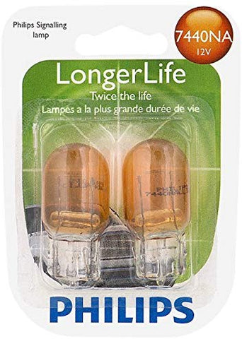 Philips 7440NA LongerLife Miniature Bulb, 2 Pack