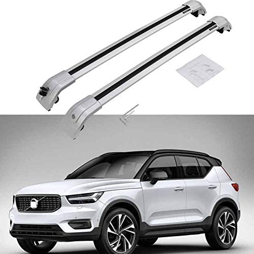 HEKA Cross Bar for Volvo XC40 2018 2019 2020 2021 Crossbar Roof Rail Rack Luggage (A Black)