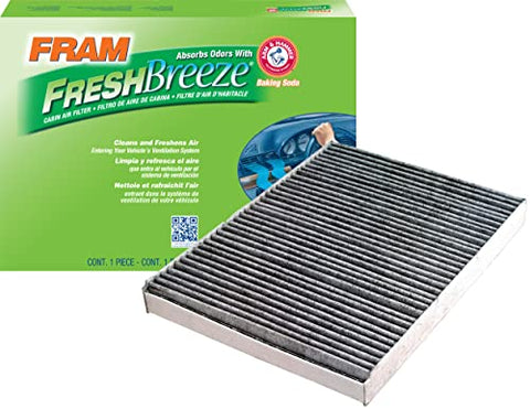 FRAM Fresh Breeze Cabin Air Filter Replacement for Car Passenger Compartment w/Arm and Hammer Baking Soda, Easy Install, CF8644A for Select Volkswagen and Audi Vehicles , white