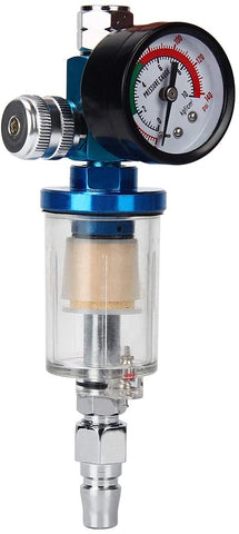 AutoRocking 1/4 Inch Air Pressure Regulator for Spray Gun Moisture Oil Separator Water Trap Filter Compressor